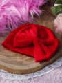 Red Big Bow Newborn Baby Hat, Photography Prop, Anti-scratch Gloves And Hat Set