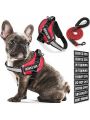 BB Brotrade Dog Vest,9 Dog Patches No Pull Dog Harness and Leash Set with Handle,Easy On and Off Pet Vest Harness with Night Safe Reflective Straps for Small Medium Large Breed Dogs