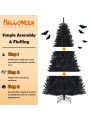 Costway 6ft Pre-lit PVC Christmas Halloween Tree Black w/ 250 Purple LED Lights