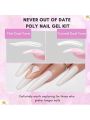 Makartt Poly Nail Gel Set 4 Colors White Clear Black Pink Gel Builder for Nail Extensions Kit Neutral Basic Colors Hard Gel for Nails DIY Professional Revolutionary French Manicure Kit