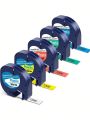 5-Packs (5 Mix Colors) Label Tape Replacement for DYMO LetraTag Refills | 1/2