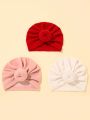 3pcs Baby Turban Hats Fashionable & Comfortable Infant Headbands Caps For Toddlers