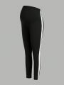 SHEIN Maternity Colorblock Side Panel Belly Support Leggings