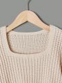 Teenage Girls' Casual Loose Fit Flare Sleeve Sweatershirt