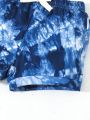 Summer Casual Tie-Dye Short Sleeve T-Shirt And Shorts Set For Baby Boy