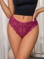 Floral Lace Heart Ring Linked Cut Out Back Panty