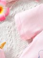 Baby Girls' Short Sleeves Nightglow Star & Moon & Unicorn Printed Loose Hem Homewear Dress