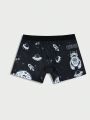 Men's Comfortable Boxer Briefs With Space Astronaut Pattern