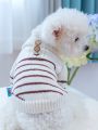 1pc Pet Clothes, French Stripe Pattern Soft Warm Comfortable Cute Sweater For Dogs And Cats, Autumn And Winter