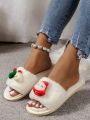 New Christmas Style Slippers For Women, Fashionable And Comfortable Flat Sandals