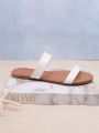 Women'S White Versatile Flat Sandals
