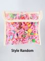 60pcs/set Girls' Random Animal, Flower, Fruit, Heart & Princess Style Plastic Hair Clips Set