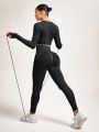 Women's Solid Color Seamless High Stretch Sports Suit