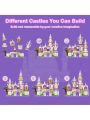 5-in-1 Purple Castle & Carriage Creative STEM Building Blocks Sets Girls Princess Castle Building Toys Gift for Girls Age 6 7 8 9 10 11 12 Years Old