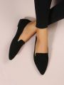 Women's Spring & Autumn Fashionable Pointed Toe Work Shoes With Soft Soles And Comfortable Flat Shoes