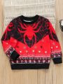 SHEIN Kids QTFun Young Boy Spider & Geo Print Sweatshirt