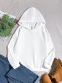 SHEIN Kids Cooltwn Tween Girls' Printed Hoodie Sweatshirt With Slogan