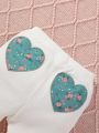 Photography Clothing For Infant Girls - Printed Pants And Patchwork Embroidered Hat