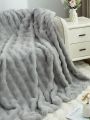 1pc Solid Color Imitation Jacquard Three-dimensional Bubble Mink, Skin-friendly, Comfortable And Warm, Suitable For Bed Blankets And Sofa Blankets For Children And Adults
