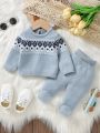 Baby Boy Geo Pattern Sweater & Footed Knit Pants