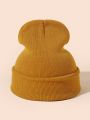 Solid Color Simple Knitted Beanie Hat For Men
