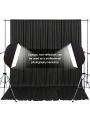 10x10FT Black Backdrop Curtains for Party Wedding Baby Shower Birthday Photoshoot Halloween Decorations, Thick Wrinkle Free Polyester Black Background Drapes with Rod Pockets, 5x10FT 2 Panels