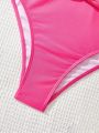 SHEIN Swim Basics Women's Plus Size Solid Color Twist Knot Bikini Bottom