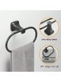 BESy Bathroom Hardware Accessory Hand Towel Ring,Oil Rubbed Bronze Stainless Steel Hand Towel Holder, Wall Mounted with Screws, Square Pedestal