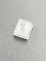 1pc Cute Translucent White Abs Resin Love Heart Rhinestone Keycap For Mechanical Keyboard Decoration