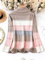 Plus Size Women's Striped Pullover Sweater With Long Sleeves