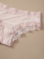 3pcs Lace Trimmed Triangle Panties