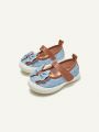 Cozy Cub Vintage Style Casual Denim Cloth With Bow Decoration Anti-slip Flat Shoes For Baby Girls