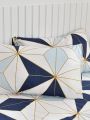 3pcs Modern American Home Bedroom Geometric Pattern Printed Bedding Set, Bed Sheet+2 Pillowcases