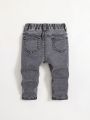 SHEIN Baby Boys' Washed Ripped Jeans