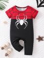 Baby Boys' Short Sleeve Jumpsuit With Spider Pattern