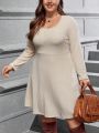 SHEIN LUNE Plus Size Women's A-shaped Bodycon Dress