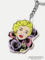 Marilyn Monroe X SHEIN Portrait Design Keychain Pendant With Rose Flower