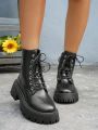Women's Short Ankle High Fashionable Thick Sole Boots For Fall