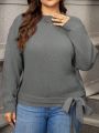 Plus Size Sweater With Drop Shoulder & Pullover Style