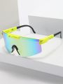 1pc Men's Plastic Colorful Ski Goggles Cycling Sport Fashion Eyewear For Outdoor Activities