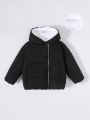 SHEIN Young Boy Teddy Lined Hooded Puffer Coat