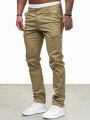 Manfinity Men's Solid Color Pants With Pockets