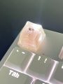 1pc Cute Orange Heart Shaped Crystal Decor Abs Resin Keycap For Mechanical Keyboard