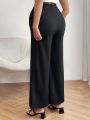 SHEIN Pregnant Women Adjustable Waist Buttoned Trousers