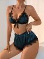 SHEIN Sexy Lace Patchwork Lingerie Set For Women