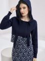 SHEIN Mulvari Women'S Hooded Sweater Set With Drawstring