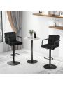 Fumahaus Adjustable Bar Stool Swivel Barstools Set of 2 Counter Stools with Armrest and Footrest