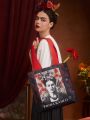 Frida Kahlo X SHEIN Fashionable Pattern Tote Bag