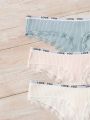 7pack Letter Tape Contrast Lace Panty