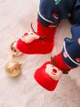 Cozy Cub Christmas Fun & Cute Baby & Toddler Flat Boots With Cartoon Reindeer Plush Toy Design